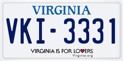 VA license plate VKI3331