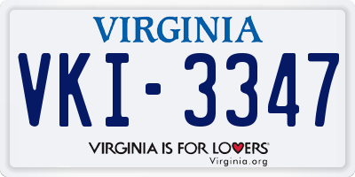 VA license plate VKI3347