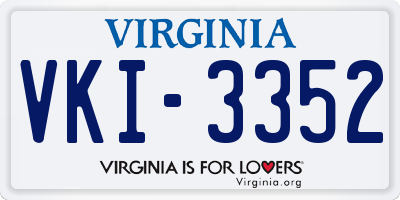 VA license plate VKI3352