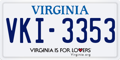 VA license plate VKI3353