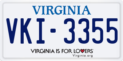 VA license plate VKI3355