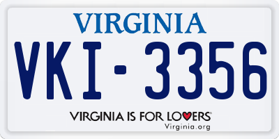 VA license plate VKI3356