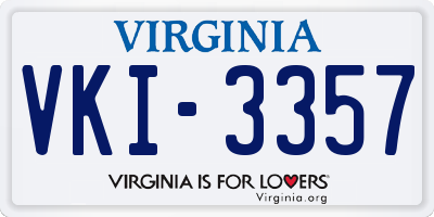 VA license plate VKI3357