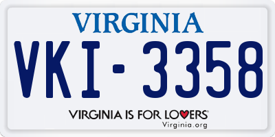 VA license plate VKI3358
