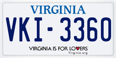 VA license plate VKI3360
