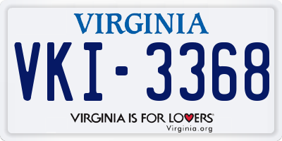 VA license plate VKI3368