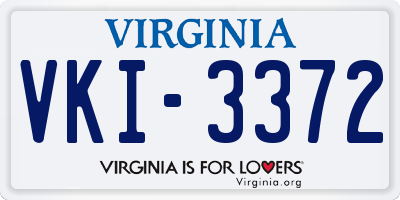 VA license plate VKI3372