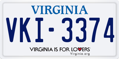 VA license plate VKI3374