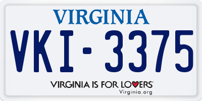 VA license plate VKI3375