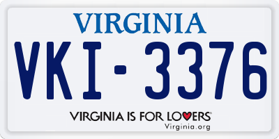 VA license plate VKI3376