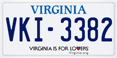 VA license plate VKI3382