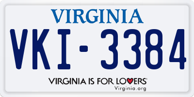 VA license plate VKI3384