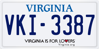 VA license plate VKI3387