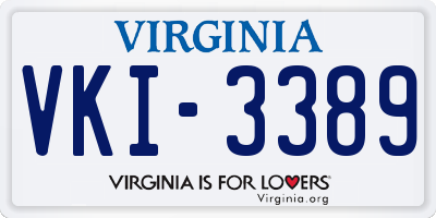 VA license plate VKI3389