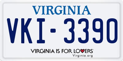 VA license plate VKI3390