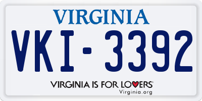 VA license plate VKI3392