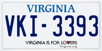 VA license plate VKI3393