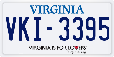 VA license plate VKI3395