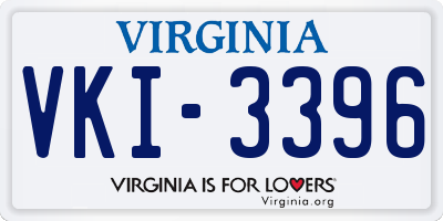 VA license plate VKI3396