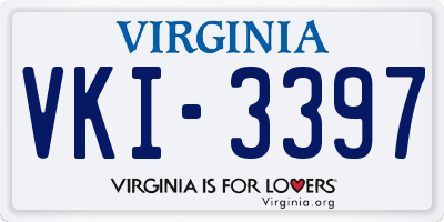 VA license plate VKI3397