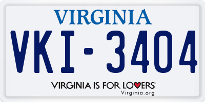 VA license plate VKI3404