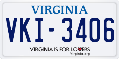 VA license plate VKI3406