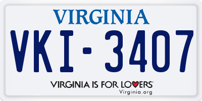 VA license plate VKI3407