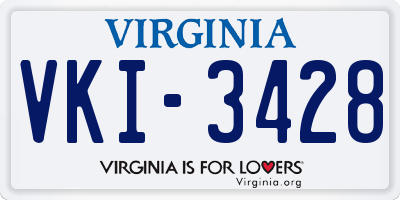 VA license plate VKI3428