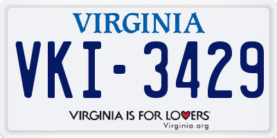 VA license plate VKI3429