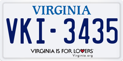 VA license plate VKI3435