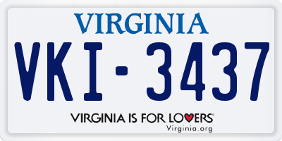 VA license plate VKI3437