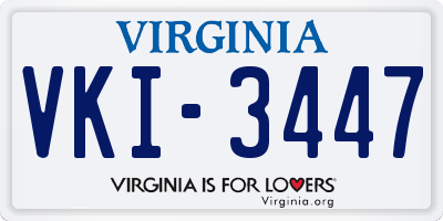 VA license plate VKI3447