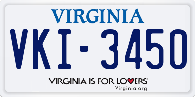 VA license plate VKI3450