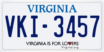 VA license plate VKI3457