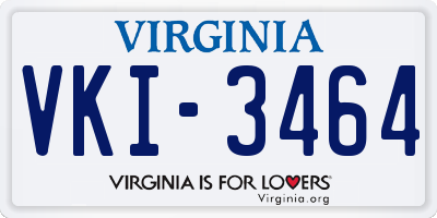 VA license plate VKI3464