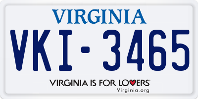 VA license plate VKI3465
