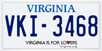 VA license plate VKI3468