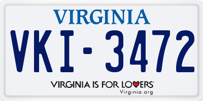 VA license plate VKI3472