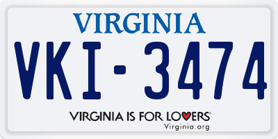 VA license plate VKI3474