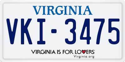 VA license plate VKI3475