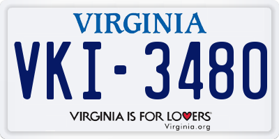 VA license plate VKI3480
