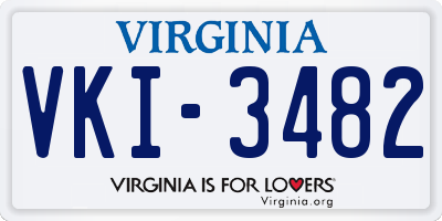 VA license plate VKI3482