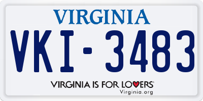 VA license plate VKI3483