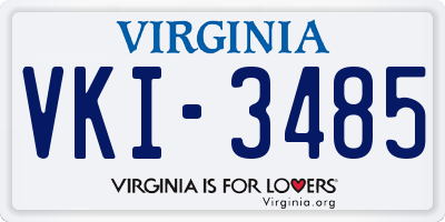 VA license plate VKI3485