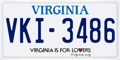 VA license plate VKI3486