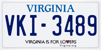 VA license plate VKI3489