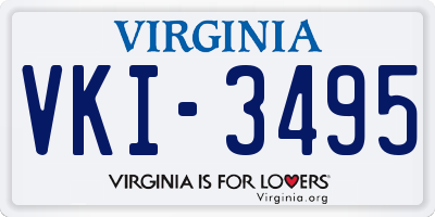 VA license plate VKI3495