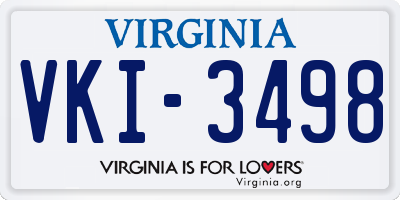 VA license plate VKI3498