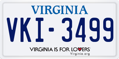 VA license plate VKI3499