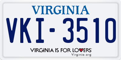 VA license plate VKI3510